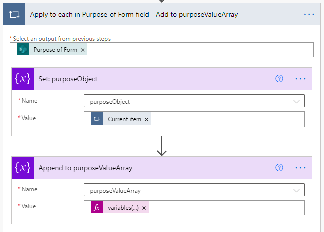 Power Automate - Iterating an object array
